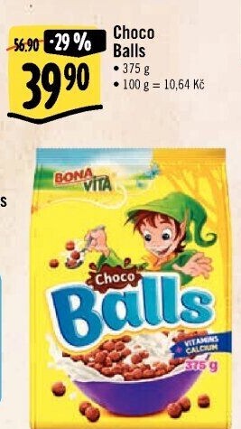Cereálie Čokoládové kuličky Balls Bonavita