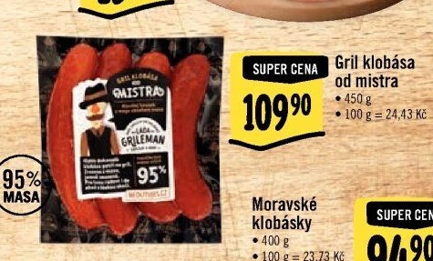 Grilovací klobása od Mistra Láďa Grileman Kostelecké uzeniny