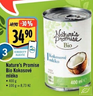 Kokosové mléko bio Nature'