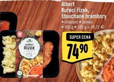 Kuřecí řízek se šťouchanými brambory Albert