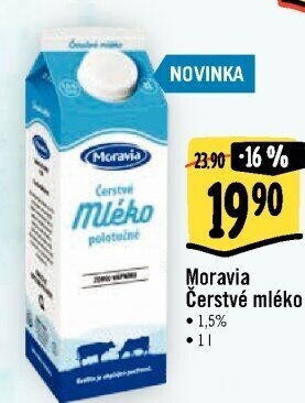 Mléko čerstvé Moravia - 1,5% polotučné
