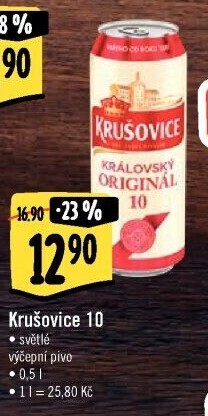 Pivo světlé výčepní Originál Královská 10° Krušovice