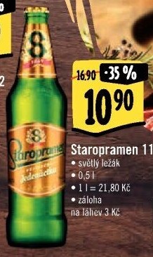 Pivo světlý ležák 11° Staropramen