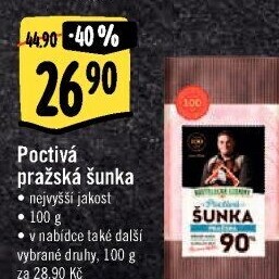 Poctivá pražská šunka nejvyšší jakosti Kostelecké uzeniny