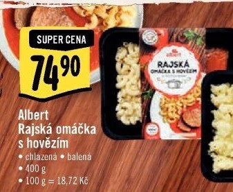 Rajská omáčka s hovězím a těstovinami Albert