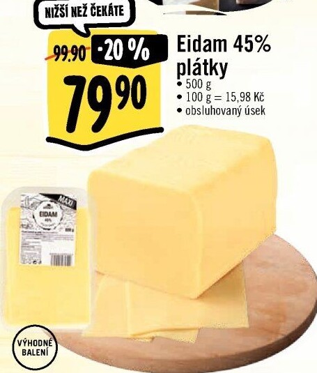 Sýr Eidam 45% Albert