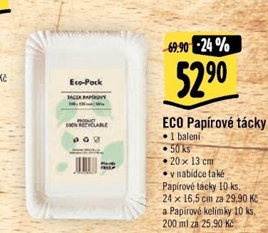 Tácky papírové EKO