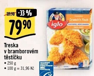 Treska obalovaná mražená Iglo