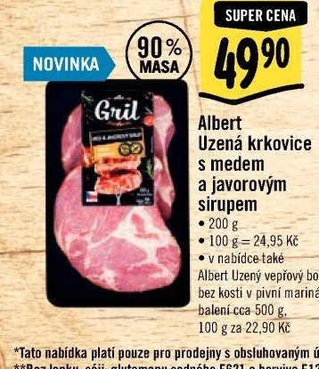 Albert Uzená krkovice s medem a javorovým sirupem