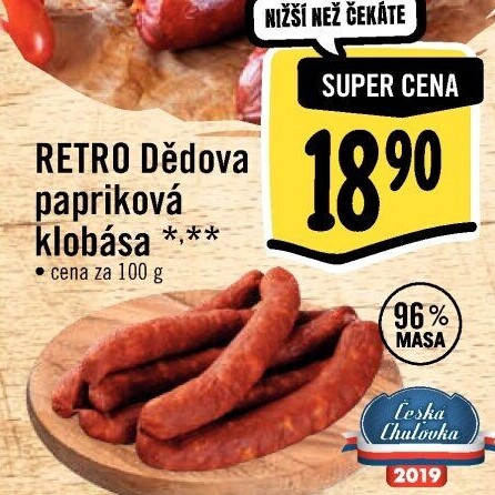 Dědova klobása papriková Albert Retro