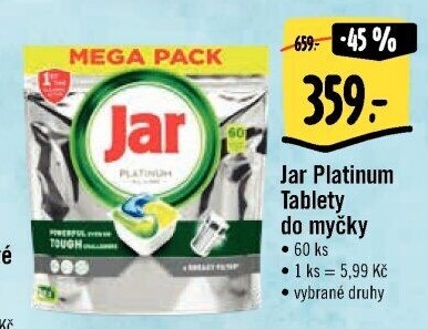 Kapsle do myčky Platinum Jar