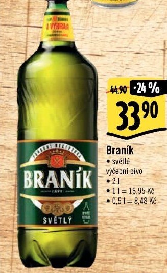 Pivo světlé výčepní 10° Braník