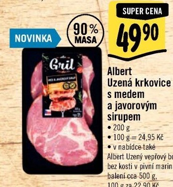 Uzená krkovice s medem a javorovým sirupem Albert Gril