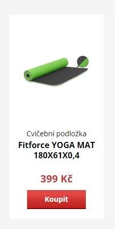 Cvičení podložka Fitforce YOGA MAT 180X61X0,4
