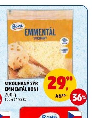 STROUHANÝ SÝR EMMENTÁL BONI 200 g