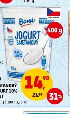 BÍLÝ SMETANOVÝ JOGURT 10% BONI 400 g