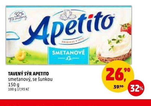 TAVENÝ SÝR APETITO smetanový, se šunkou 150 g