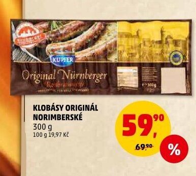 Klobásy Originál Norimberské