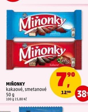 MIŇONKY kakaové, smetanové