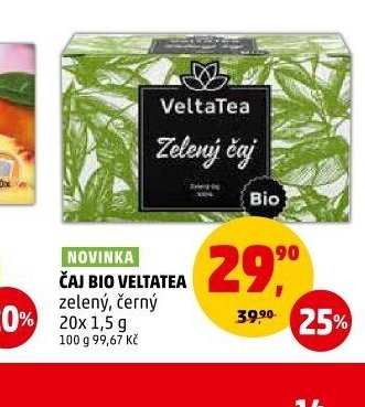 ČAJ BIO VELTATEA zelený, černý
