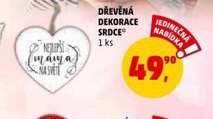 Dřevěná dekorace srdce*