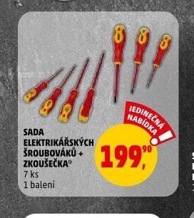 SADA ELEKTRIKÁŘSKÝCH ŠROUBOVÁKŮ + ZKOUŠEČKA