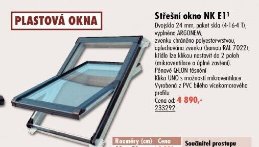 Střešní okno NK E1 - UNI HOBBY akcniletaky.com