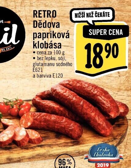 Dědova klobása papriková Albert Retro