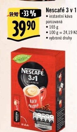 Instantní káva porcovaná 3v1 Nescafé
