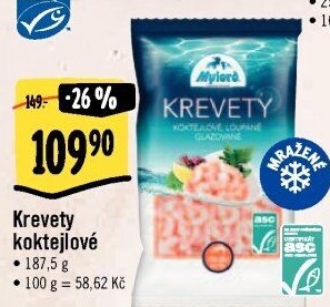 Krevety koktejlové mražené Mylord