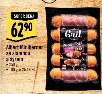 Miniberner se slaninou a sýrem Albert Gril