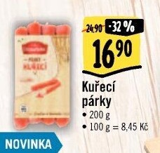 Párky kuřecí Albertovo uzenářství