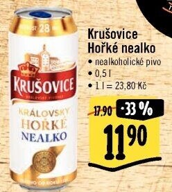 Pivo nealkoholické Královsky hořké Krušovice