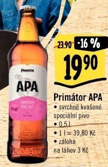 Pivo speciální APAPrimátor