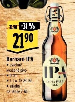Pivo světlé India Pale Ale Bernard