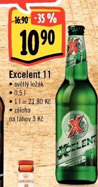 Pivo světlý ležák 11° Excelent
