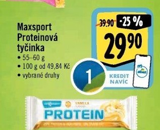 Proteinová tyčinka bez lepku Protein Maxsport