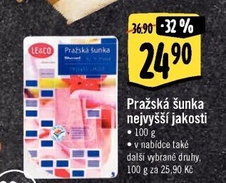 Šunka pražská nejvyšší jakosti LE&amp