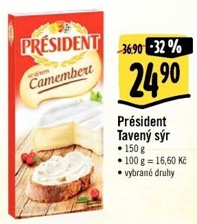 Tavené sýry Président