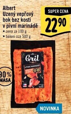 Uzený vepřový bok v pivní marinádě Albert Gril