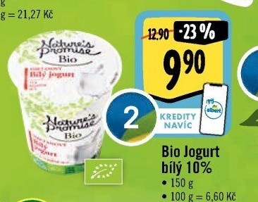 Bílý jogurt 10% Bio Nature'