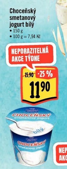 Bílý jogurt smetanový Choceňský