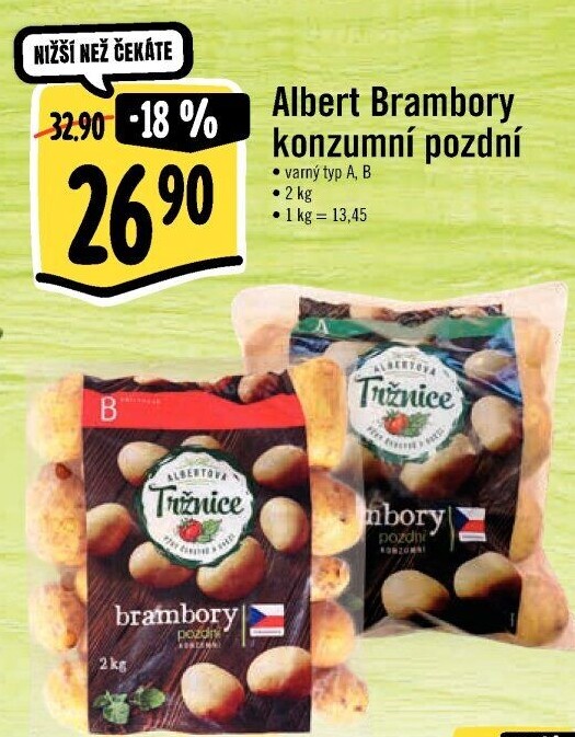 Brambory konzumní pozdní Albert