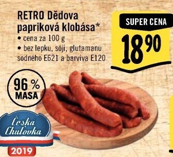Dědova klobása papriková Albert Retro
