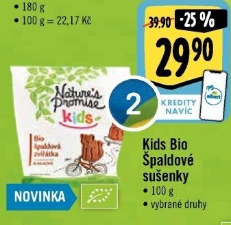 Dětské špaldové sušenky bio Nature'