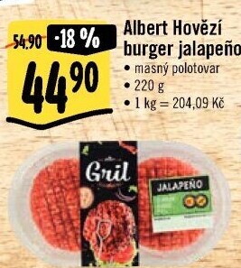 Hovězí burger Jalapeno Albert Gril