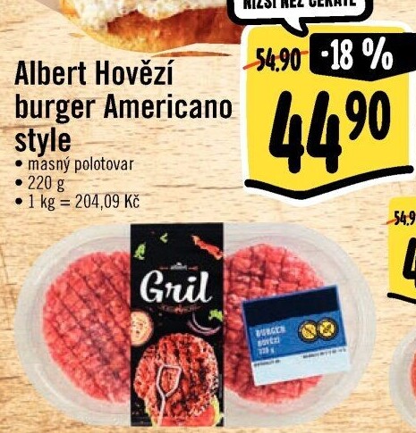 Hovězíburger Americano Albert Gril
