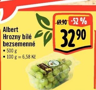 Hrozny bílé bezsemenné Albert