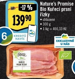 Kuřecí prsní řízky bio Nature'