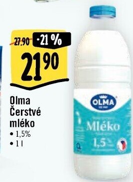Mléko čerstvé Olma - 1,5% polotučné